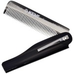 Kent 20T Black Graphite Handmade Folding Pocket Comb for Men, Fine Tooth Hair Comb Straightener for Everyday Grooming Styling Hair, Beard or Mustache, Use Dry or with Balms, Saw Cut, Made in England