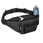 NOOLA Fanny Pack Waist Bag for Men Women, Lightweight Waist Pack with Water Bottle Holder, Adjustable Belt Bag with Multi-Pockets for Hiking, Dog Walking, Outdoor, Cycling, Running, Travel, Black