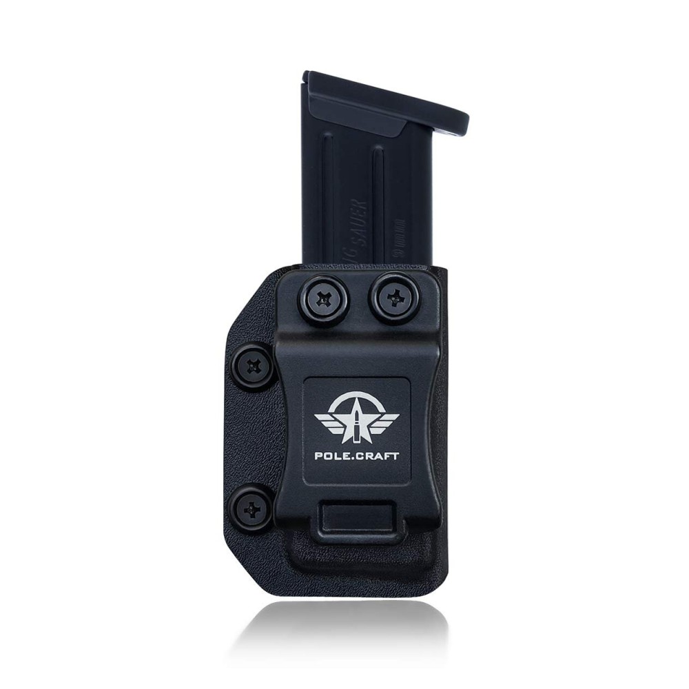 POLE.CRAFT Taurus G2C/G3C-Glock 43X/Hellcat/Sauer P226/P227/P250/P320 Magazine Holster - Ruger SR9/SR9C Magazine Holder - Beretta 92 Magazine - 9mm/.40 Double Stack MAG Carrier - Kydex IWB/OWB
