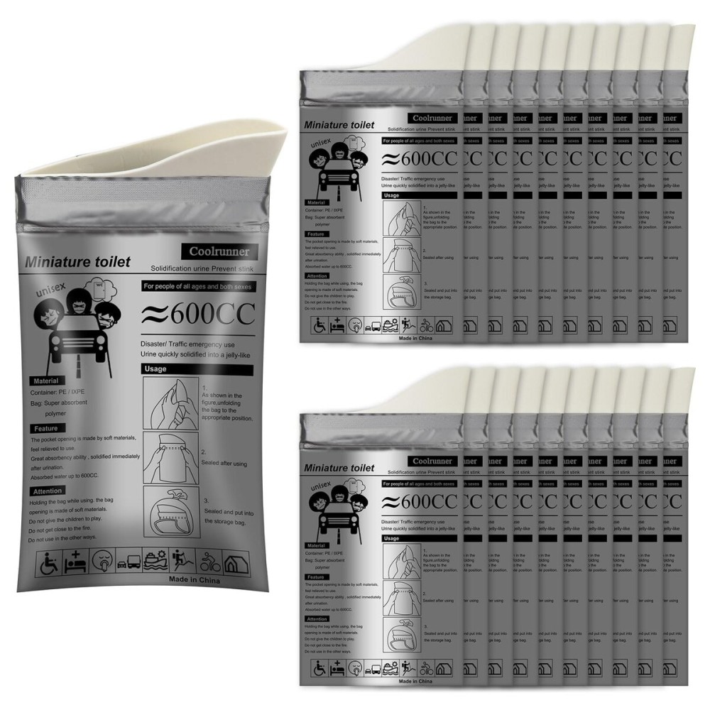 Coolrunner Disposable Urine Bags,12 Pack Camping Pee Bags, Disposable Urinals Vomit Bags for Travel Urinal Toilet Traffic Jam Emergency Portable Toilet Bee Bag for Men Women Kids Patient