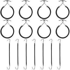 Hotop 15 Pieces Elastic Hook Hair Tie Styling Ponytail Holder Hooks Cord for Long Curly Hair(Black)