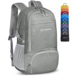 ZOMAKE Lightweight Packable Backpack 30L, Foldable Hiking Backpacks Water Resistant Compact Folding Daypack for Travel(Sliver Grey)