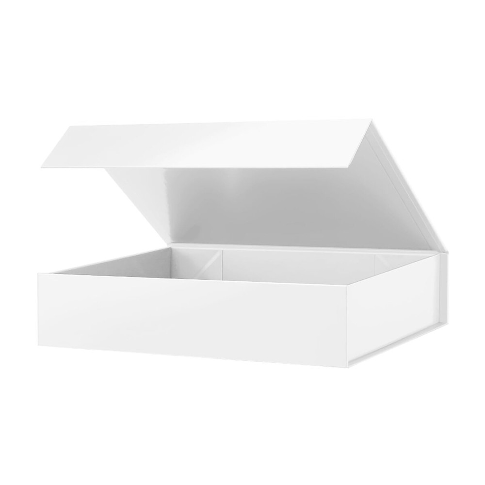 PACKHOME Gift Box 11.5x8x2.5 Inches, Sturdy Shirt Box with Magnetic Lid for Multiple Occasions (Glossy White)