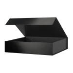 PACKHOME Gift Box 11.5x8x2.5 Inches, Sturdy Shirt Box with Magnetic Lid for Multiple Occasions (Glossy Black)