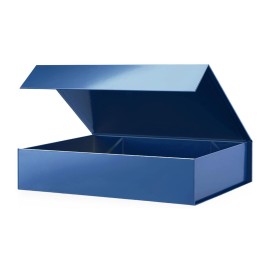 PACKHOME Gift Box 11.5x8x2.5 Inches, Sturdy Shirt Box with Magnetic Lid for Multiple Occasions (Glossy Blue)