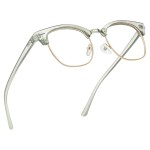 AOMASTE Blue Light Blocking Glasses Vintage Half Frame UV Clear Lens Anti Eyestrain Computer Gaming Glasses for Men Women