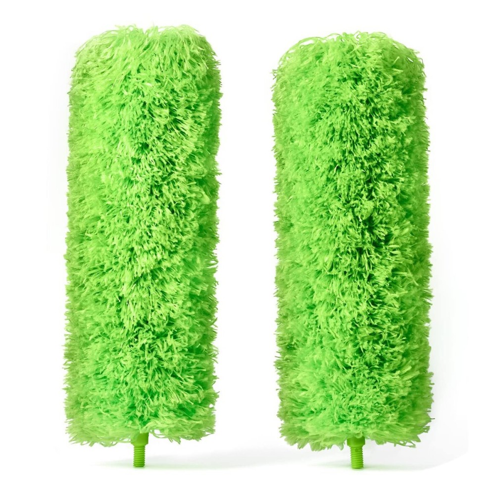 Extendable Microfiber Feather Duster, Feather Dusters for Cleaning, Ceiling Fan Dust and Cobweb Cleaner - Electrostatic Bendable Head - Set of 2 Replacement Heads