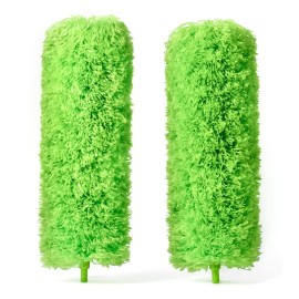 Extendable Microfiber Feather Duster, Feather Dusters for Cleaning, Ceiling Fan Dust and Cobweb Cleaner - Electrostatic Bendable Head - Set of 2 Replacement Heads