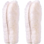 Ailaka 2 Pairs Womens Premium Thick Sheepskin Insoles/Inserts, Warm Fluffy Fleece Wool Replacement Insoles for Shoes Boots Slippers
