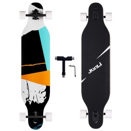 Junli 41 Inch Freeride Skateboard Longboard - Complete Skateboard Cruiser for Cruising, Carving, Free-Style and Downhill Grid