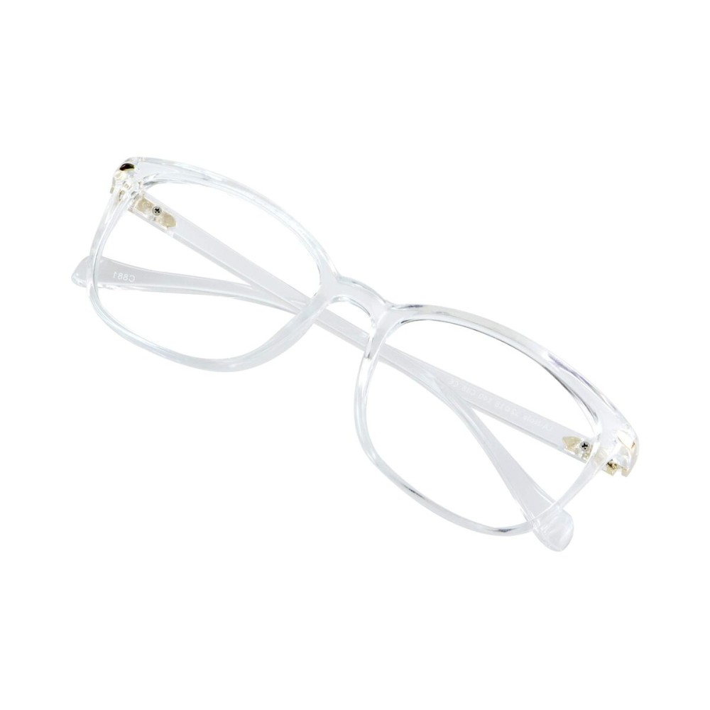 VisionGlobal Blue Light Blocking Glasses for Women, Anti Eyestrain, Computer Reading, TV Glasses, Stylish Square Frame, Anti Glare(Clear,+0.25 Magnification)