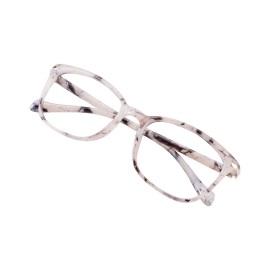 VisionGlobal Blue Light Blocking Glasses for Women, Anti Eyestrain, Computer Reading, TV Glasses, Stylish Square Frame, Anti Glare(Marble,+5.75 Magnification)
