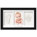 KeaBabies Baby Hand and Footprint Kit - Clay Handprint Keepsake Frame, Newborn Nursery Picture Frame, Personalized New Mom Gifts for Baby First Christmas Shower (Onyx Black)