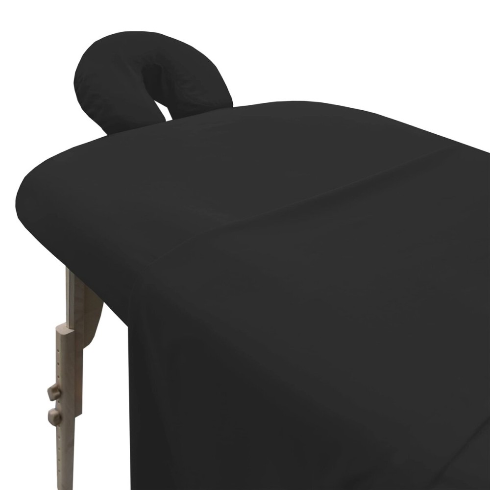 London Linens Soft Microfiber Massage Table Sheets Set 3 Piece Set - Includes Massage Table Cover, Massage Fitted Sheet, and Massage Face Rest Cover (Exotic Black)