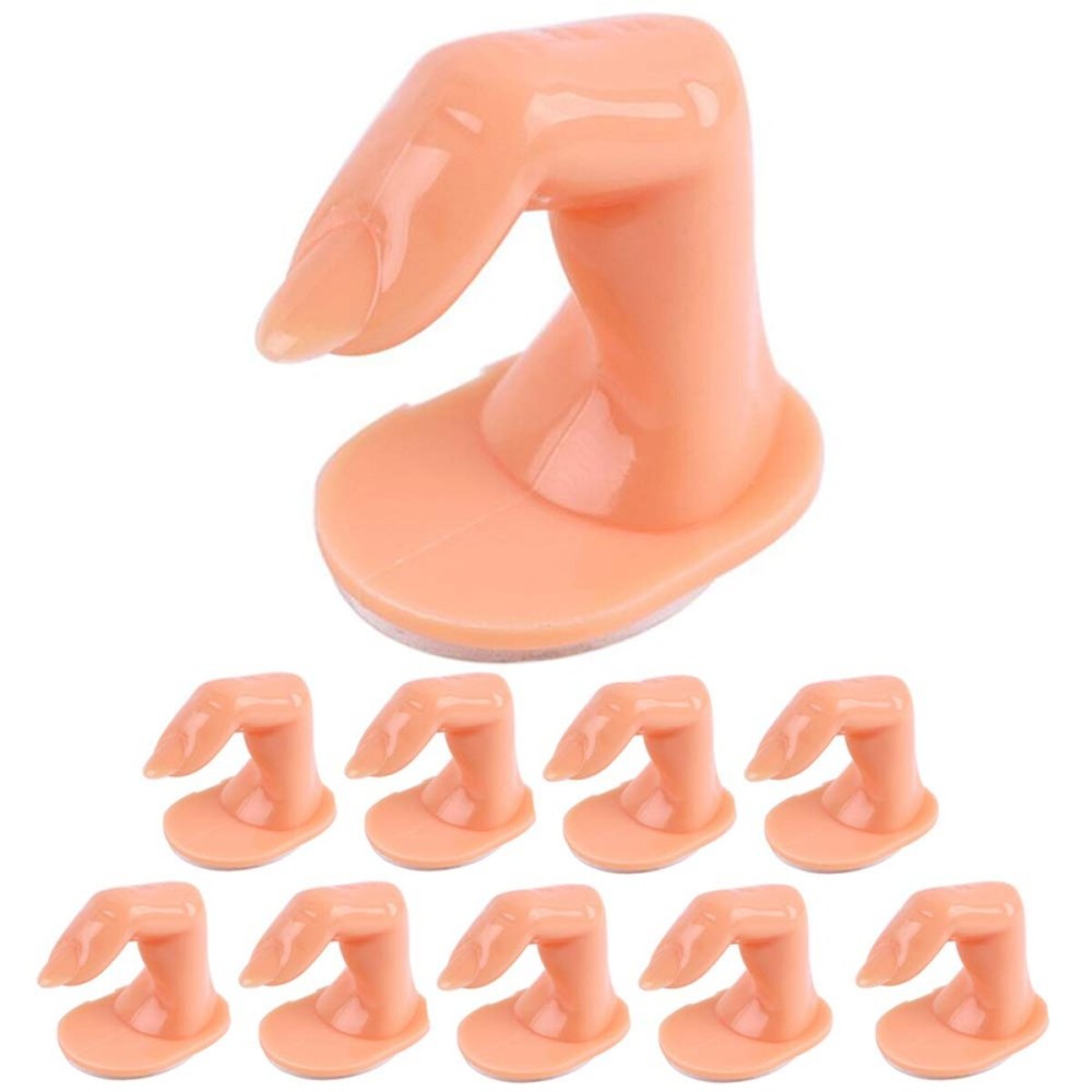 Practice Finger Nail Art Practice Finger Plastic Fake Fingers with Nails for Hand Nail Art Training Display Decoration Tools (20pcs)