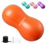 INPANY Peanut Ball - Anti Burst Exercise Ball for Labor Birthing (39 x 20 inch), Physical Therapy for Kids, Core Strength, Home & Gym Fintness (Include Pump)