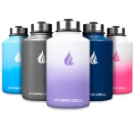 HYDRO CELL Stainless Steel Insulated Water Bottle with Straw - For Cold & Hot Drinks - Metal Vacuum Flask with Screw Cap and Modern Leakproof Sport Thermos for Adults (Lavender/White 64oz)