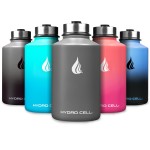 HYDRO CELL Stainless Steel Insulated Water Bottle with Straw - For Cold & Hot Drinks - Metal Vacuum Flask with Screw Cap and Modern Leakproof Sport Thermos for Adults (Graphite 64oz)