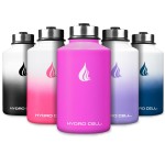 HYDRO CELL Stainless Steel Insulated Water Bottle with Straw - For Cold & Hot Drinks - Metal Vacuum Flask with Screw Cap and Modern Leakproof Sport Thermos for Adults (Fuchsia 64oz)