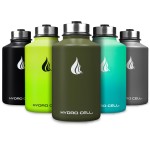 HYDRO CELL Stainless Steel Insulated Water Bottle with Straw - For Cold & Hot Drinks - Metal Vacuum Flask with Screw Cap and Modern Leakproof Sport Thermos for Adults (Army 64oz)