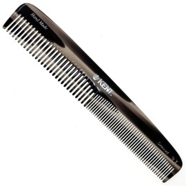 Kent 9T Graphite Fine and Wide Tooth Comb Detangler - Large Handmade and Saw-Cut Dressing Comb - Wet Hair Comb for Women and Durable Grooming Combs for Men Made in England