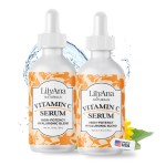 LilyAna Naturals Vitamin C Serum for Face - with Hyaluronic Acid and Vitamin E, Anti Aging Serum, Reduces Age Spots and Sun Damage, Promotes Collagen and Elastin (Double Pack)