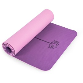 Yoga Mat Non Slip, Pilates Fitness Mats, Eco Friendly, Anti-Tear Yoga Mats for Women, 1/4 Exercise Mats for Home Workout with Carrying Sling Orchid & Pink