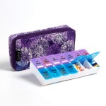 Weekly Pill Organizer 2 Times a Day, Zumd Pill Box 7 Day with Cute Quilted Fabric Zipper Case, Travel Pill Case Am Pm for Vitamin Medicine Organizer