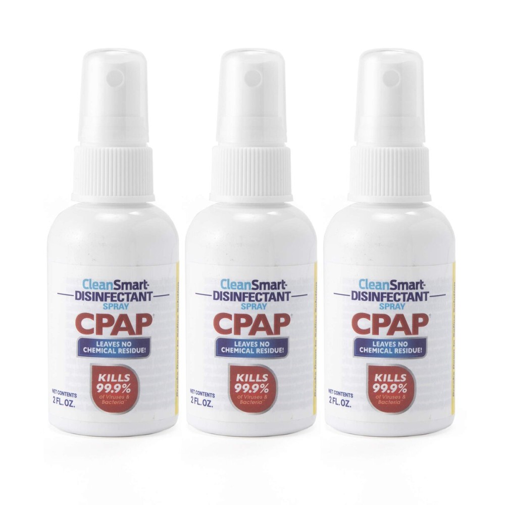 CleanSmart CPAP Disinfectant Spray To Go, Kills 99.9% of Bacteria and Viruses on CPAP Equipment, No Residue, 2 oz (Pack of 3)