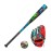 Ortiz34 Homerun Kids Tee Ball Set- David Ortiz 3-in-1 Aluminum Baseball Bat, Baseball, & Youth Baseball Glove Bundle (Made for Youth/Kids) (Red/Blue)