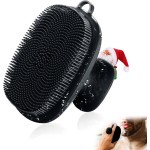 Face Scrubber, Silicone Face Scrubber for Men Facial Cleansing Brush Silicone Face Wash Brush Manual Waterproof Cleansing Skin Care Face Brushes for Exfoliating- Black