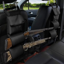 MYDAYS Seat Back Gun Rack, Gun Sling Bag, Camo Front Seat Gun Organizer Holder for Hunting Rifles/Shotguns(Black2)