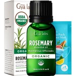 Gya Labs Organic Rosemary Essential Oil - 0.34 Fl Oz - for Skin, Hair, Diffuser, Aromatherapy, DIY Candle Making Scents
