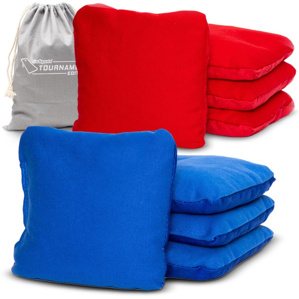 GoSports Dual Sided Cornhole Bean Bags Slide & Stop Regulation Tournament Bean Bags Set of 8