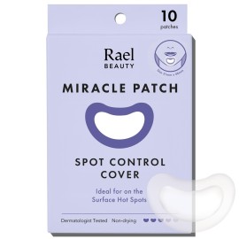 Rael Pimple Patches, Miracle Spot Control Cover - Hydrocolloid Acne Pimple Patch, Strips for Zits and Blemish, Korean Skin Care (10 Count)