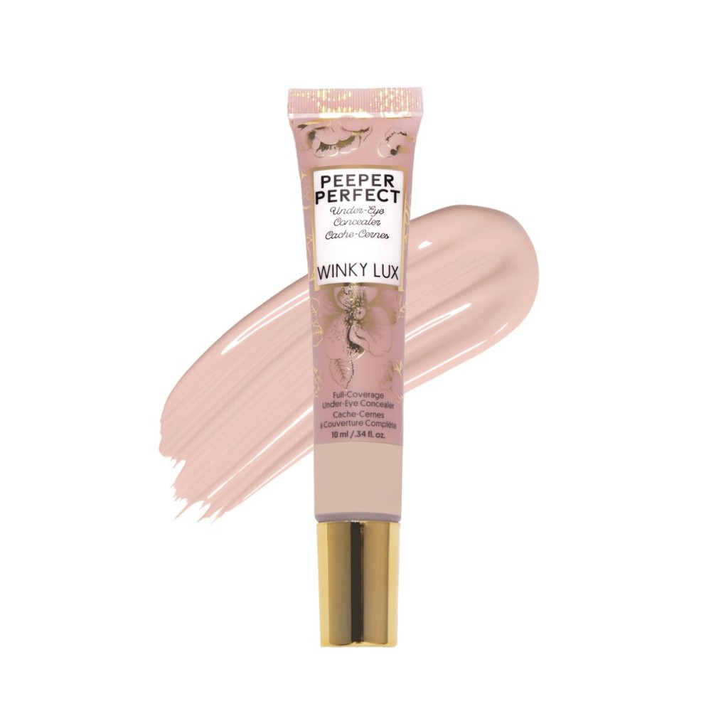 Winky Lux Peeper Perfect Under Eye Concealer, Makeup & Eye Brightener, Full Coverage Concealer for Dark Circles, Color Corrector & Eye Primer, With Collagen, Hyaluronic Acid & Vitamin E (Light)