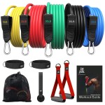 BOB AND BRAD Resistance Bands Set, Stackable Up to 125 lbs Workout Bands with Handles, Door Anchor & Ankle Straps - Exercise Bands for Strength Training, Home Gym Fitness, Physical Therapy & Yoga