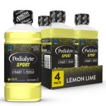 Pedialyte Sport Electrolyte Drink, Fast Hydration with 5 Key Electrolytes for Muscle Support Before, During, & After Exercise, Lemon Lime, 1 Liter, Pack of 4