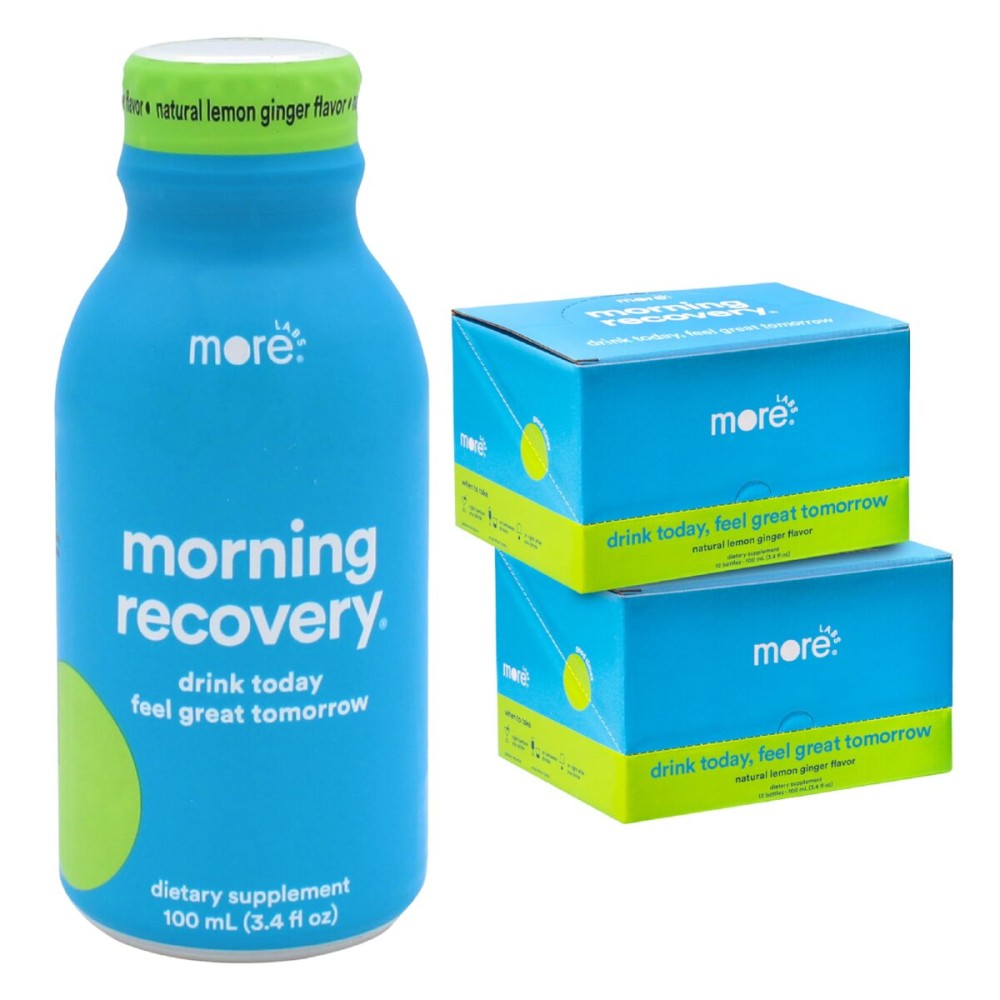 Morning Recovery Electrolyte, Milk Thistle Drink Proprietary Formulation to Hydrate While Drinking, Highly Soluble Liquid DHM, Non GMO, Vegan, Gluten-Free, Lemon Ginger, Pack of 24