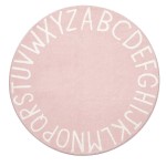 Topotdor Round Kids Play Rug Alphabet Nursery Area Rug Extra Large Soft Crawling Play Mat for Children Toddlers Bedroom (40 inch, Pink)