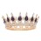FORSEVEN Queen Crown Rhinestone Wedding Crowns and Tiaras for Women Costume Party Hair Accessories Princess Birthday Crown Crystal Bridal Crown (Gold+Purple)