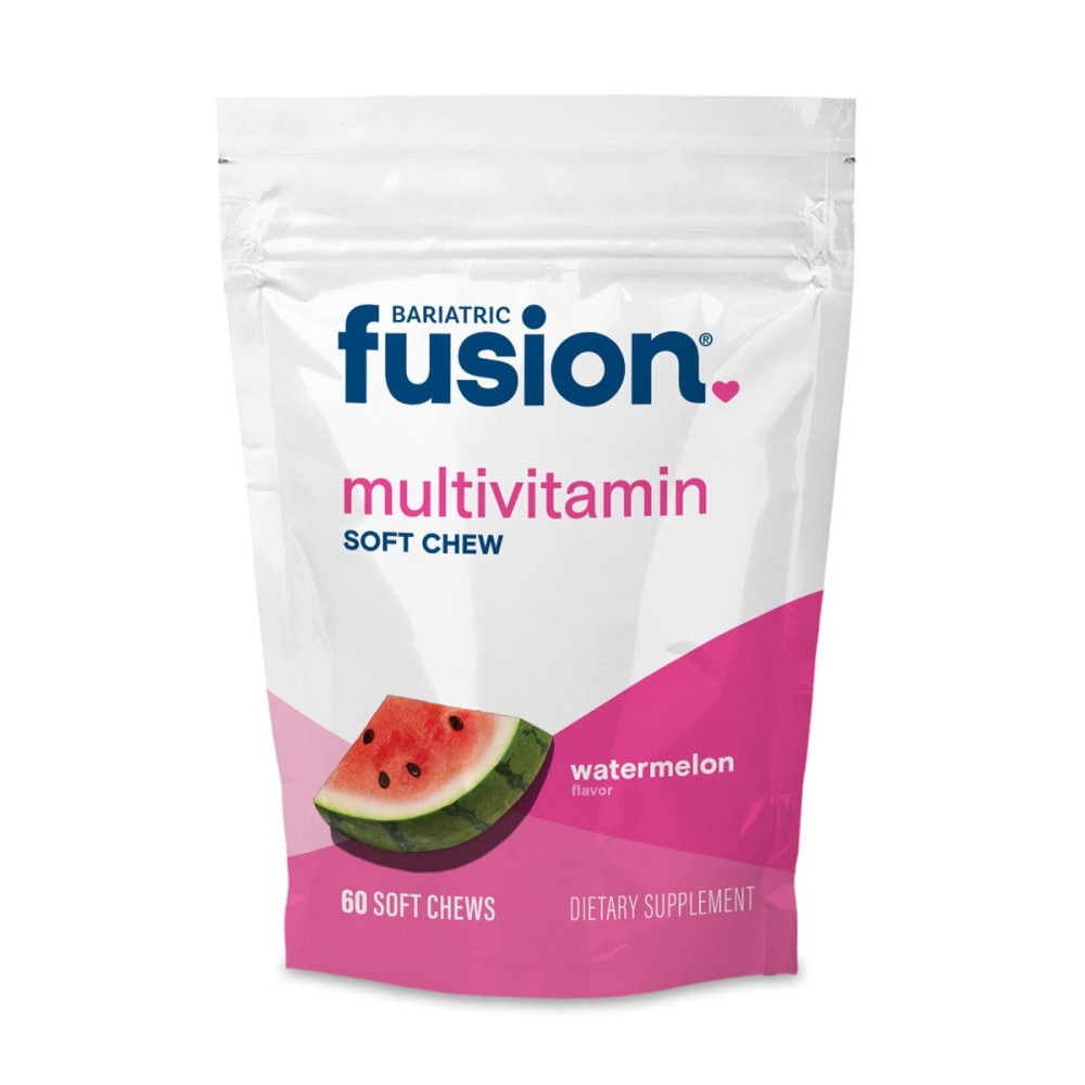 Bariatric Fusion Bariatric Multivitamin Soft Chew | Watermelon Fruit Flavor | Chewy for Post Bariatric Surgery Patients Including Gastric Bypass and Sleeve Gastrectomy | 60 Count | 1 Month Supply
