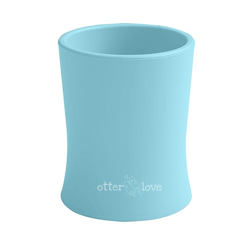 otterlove Silicone Baby & Toddler Training Cup - Pediatric OT Approved - 100% Platinum Pure LFGB Silicone - Unbreakable - Plastic Free - Tiny Cup Perfect for Baby Led Weaning (Blue)