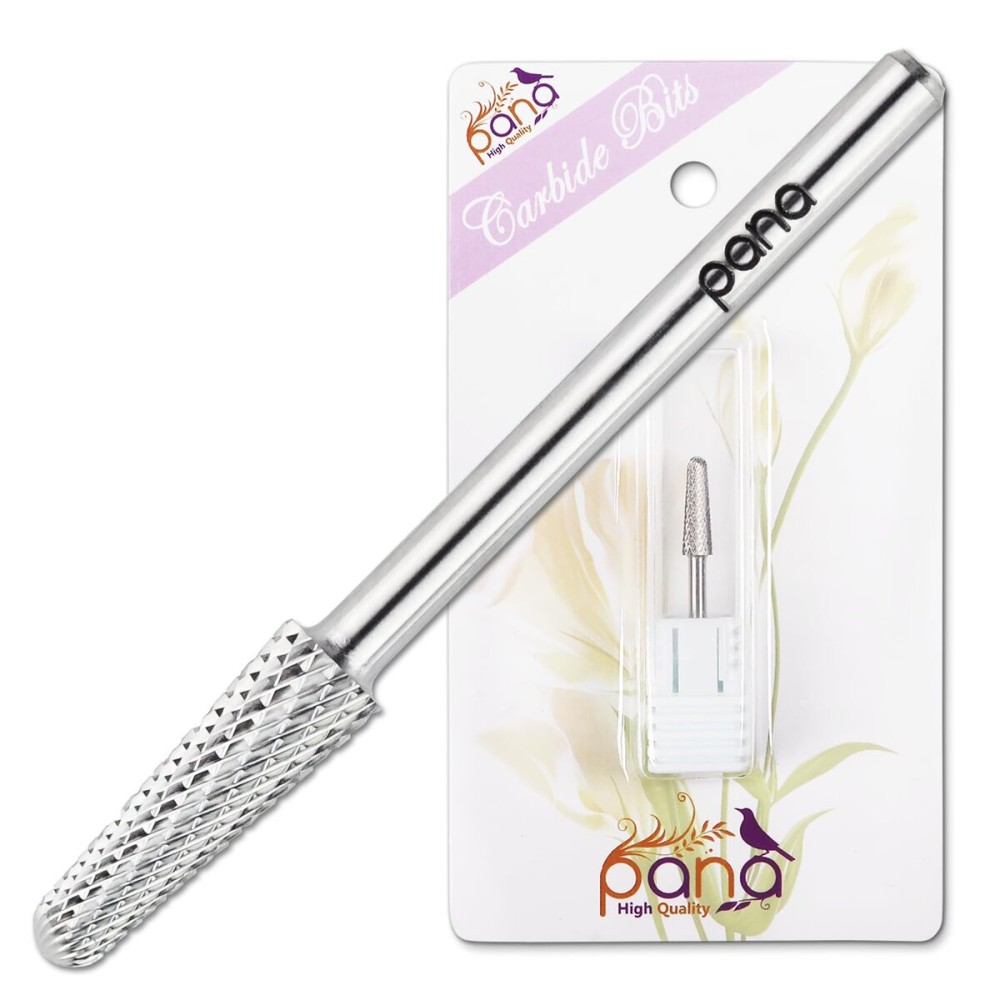 USA PANA Professional 3/32 Shank Size - Cone Shape Carbide Bit - Nail Drill Bit for Manicure Pedicure Tools Dremel Machine - Gold, Silver (Medium, Silver)