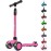 Allek Kick Scooter B03, Lean \'N Glide 3-Wheeled Push Scooter with Extra Wide PU Light-Up Wheels, Any Height Adjustable Handlebar and Strong Thick Deck for Children from 3-12yrs (Rose Pink)