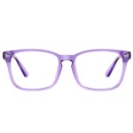 TIJN Blue Light Blocking Glasses for Women Men Clear Frame Square Nerd Eyeglasses Anti Blue Ray Computer Screen Glasses (Purple)