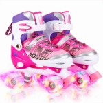 Sowume Adjustable Roller Skates for Girls and Women, All 8 Wheels of Girl\'s Skates Shine, Safe and Fun Illuminating for Kids