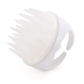 BTYMS Silicone Scalp Scrubber Shampoo Brush With Extra Long Bristles, Hair Massager for Growth & Dandruff Removal - White