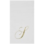 Gift Boutique 100 Gold Monogram Guest Napkins Letter S Disposable Paper Pack Elegant Metallic Golden Foil Dinner Hand Napkin for Bathroom Powder Room Wedding Holiday Baby Shower Decorative Towels