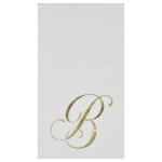 Gift Boutique 100 Gold Monogram Guest Napkins Letter B Disposable Paper Pack Elegant Metallic Golden Foil Dinner Hand Napkin for Bathroom Powder Room Wedding Holiday Baby Shower Decorative Towels